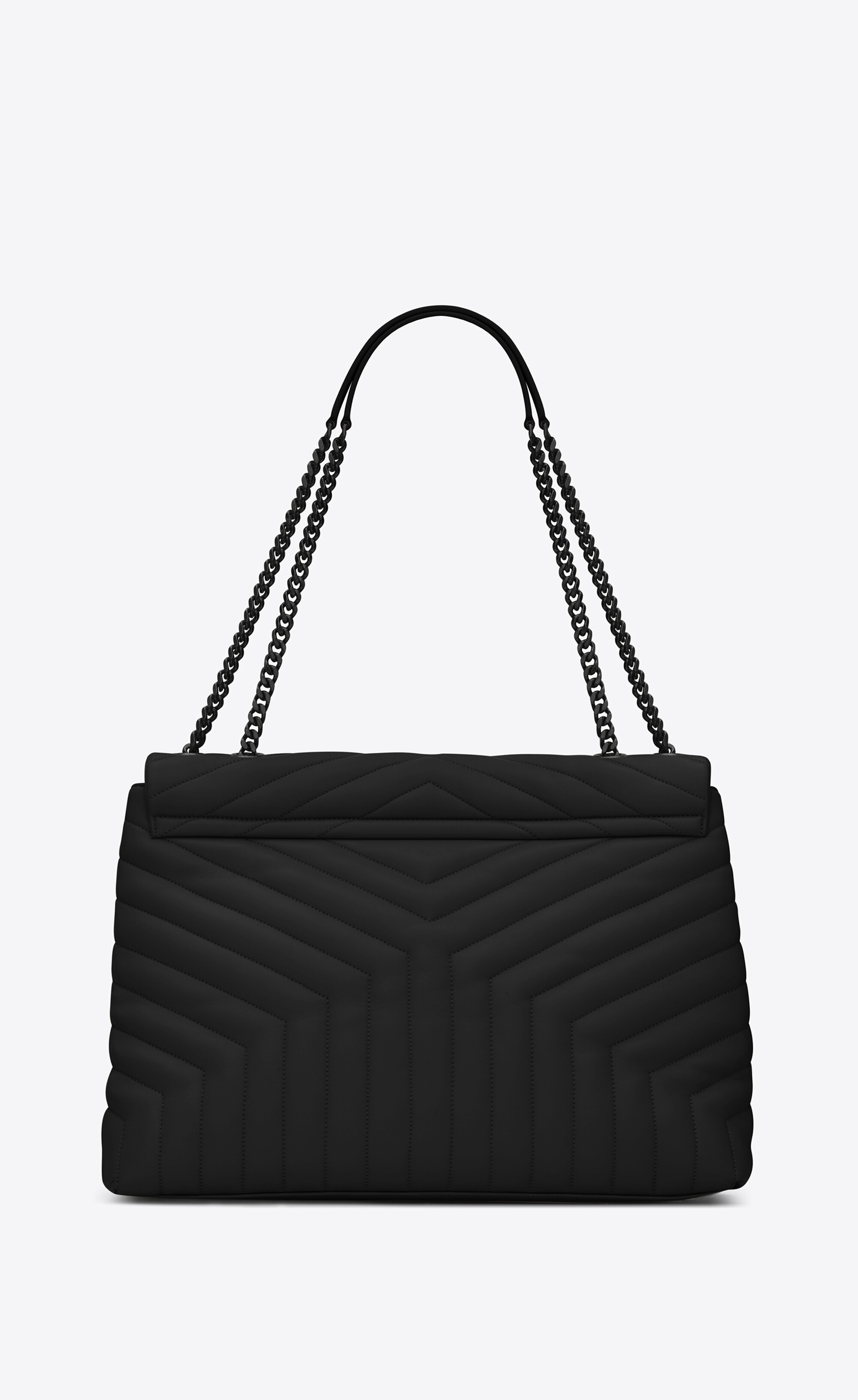 loulou large chain bag in matelassé "y" leather - 3