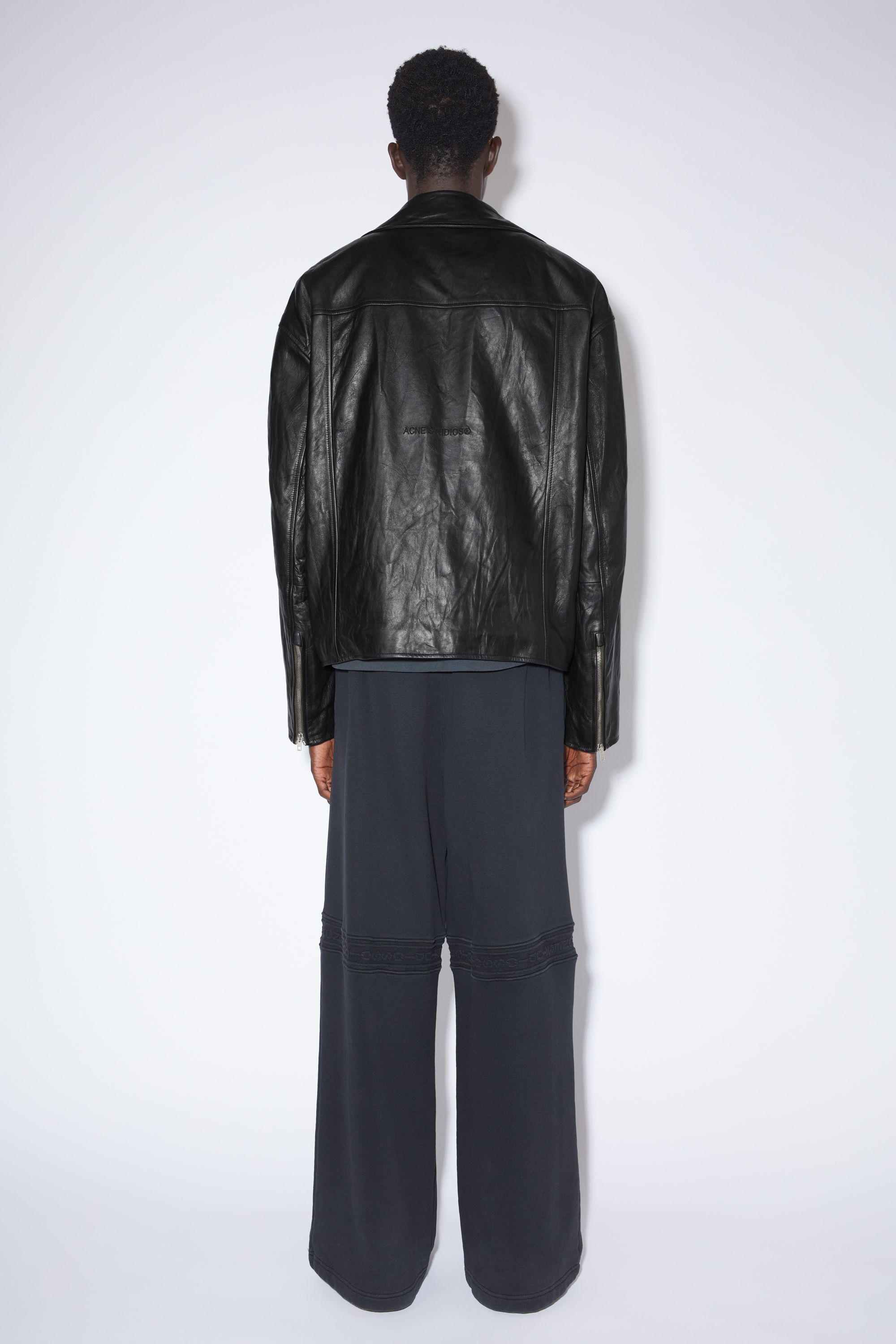 Acne Studios - Distressed leather jacket - Black