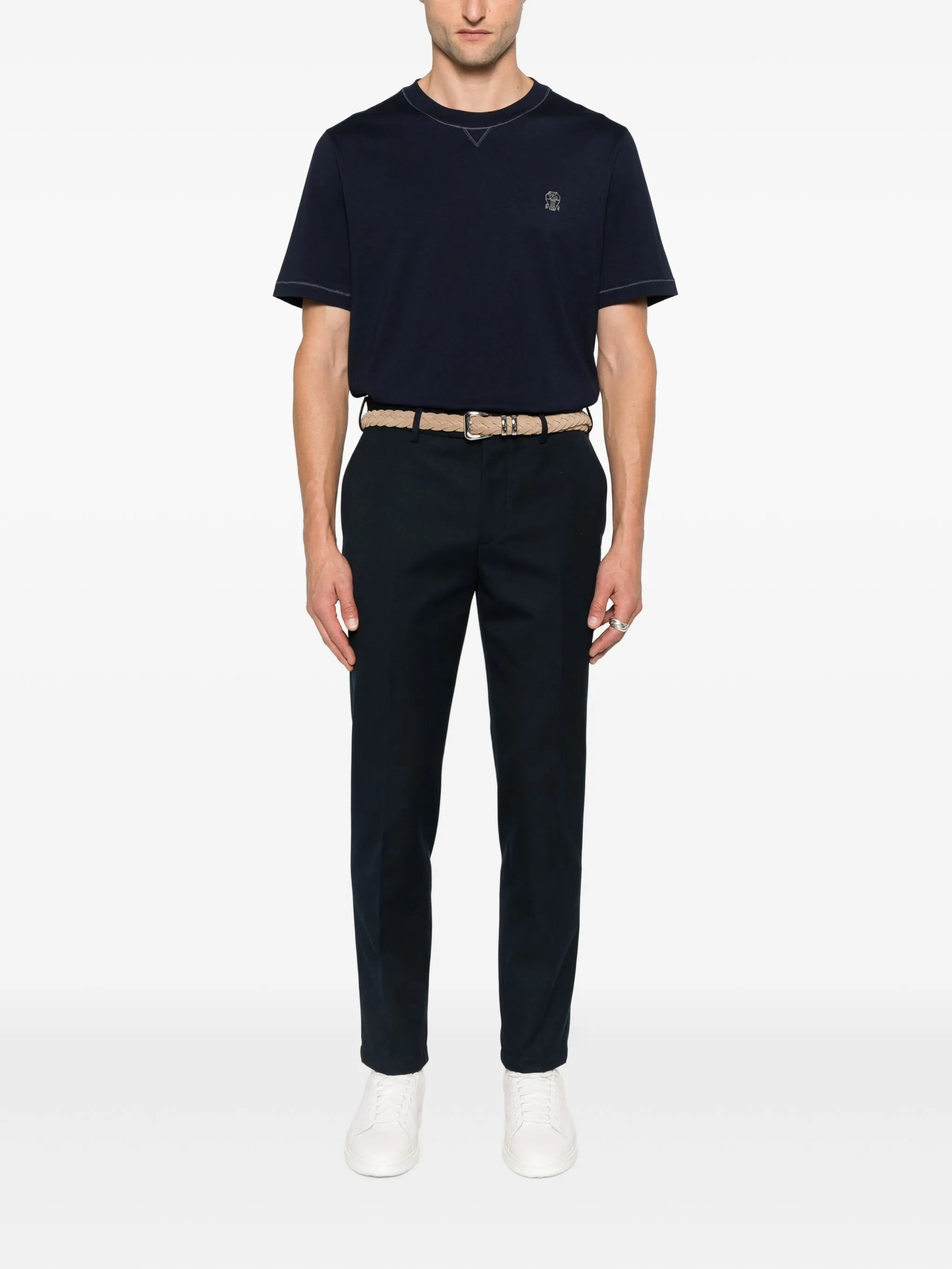 Brunello Cucinelli Embroidered Crew-neck T-shirt - 3