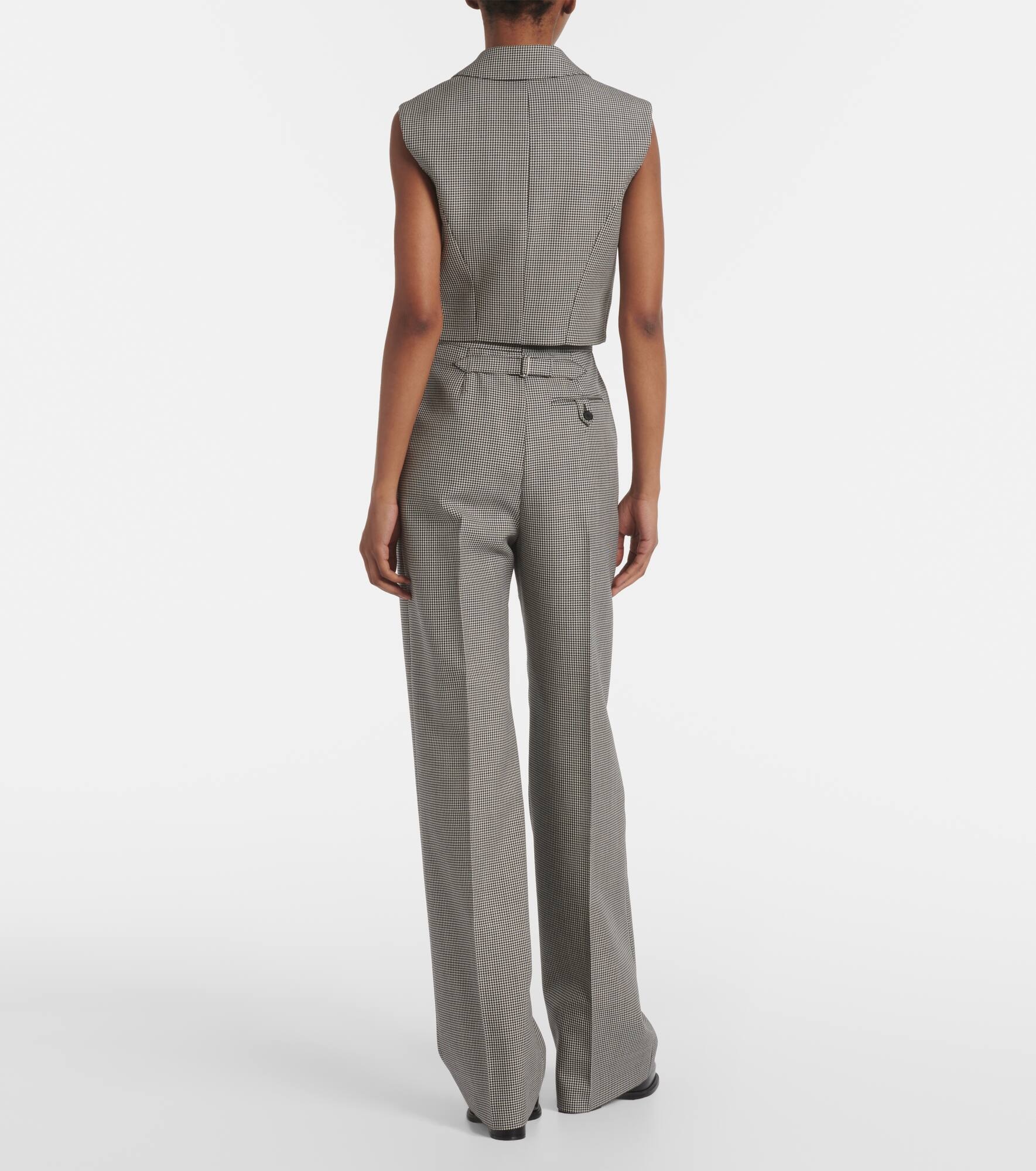 Checked cotton wide-leg pants - 3