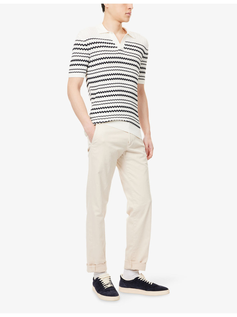 ORLEBAR BROWN Canet Geometric-Pattern Cotton Polo Shirt outlook