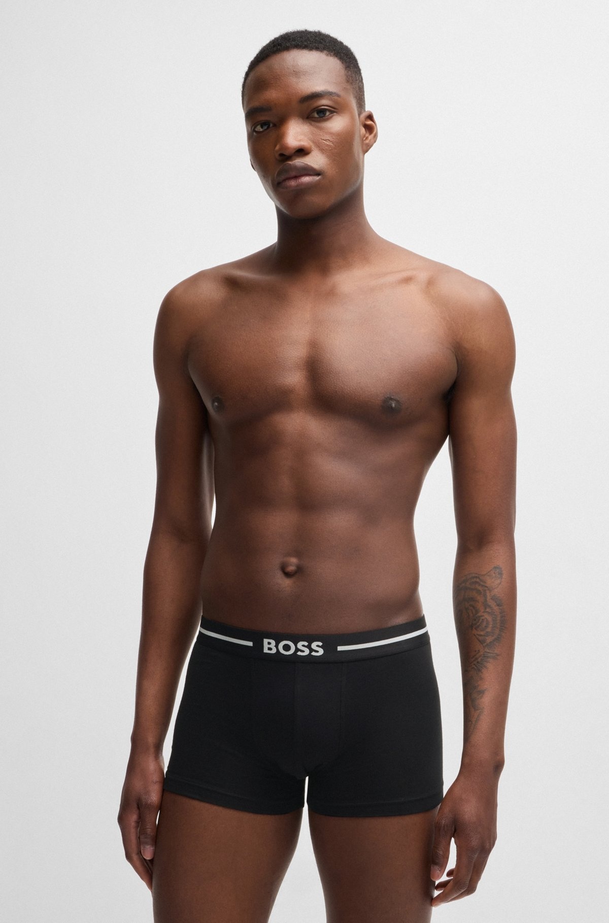 THREE-PACK OF STRETCH-COTTON TRUNKS WITH LOGO WAISTBANDS - 6