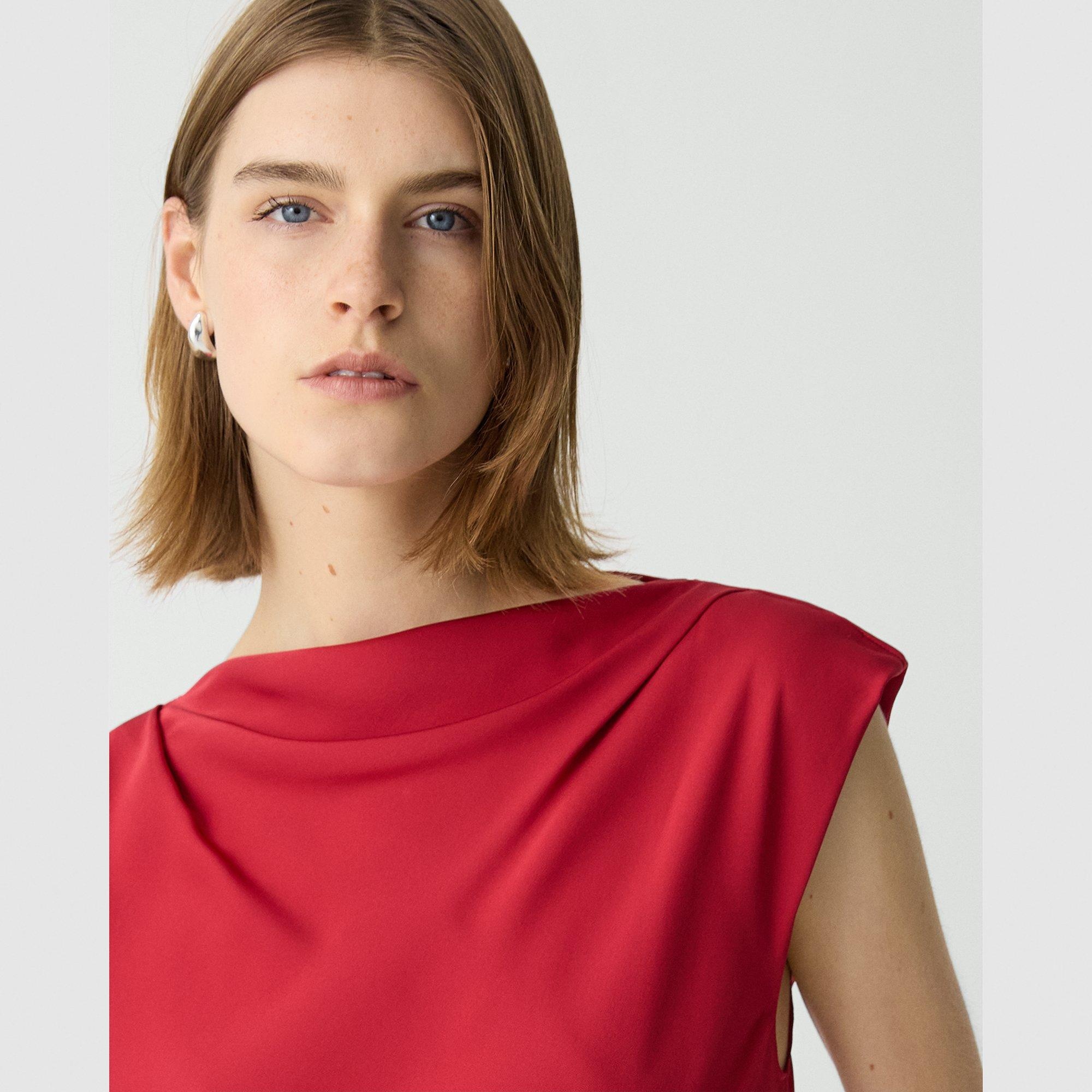 Cowl Neck Top in Silk Georgette - 5