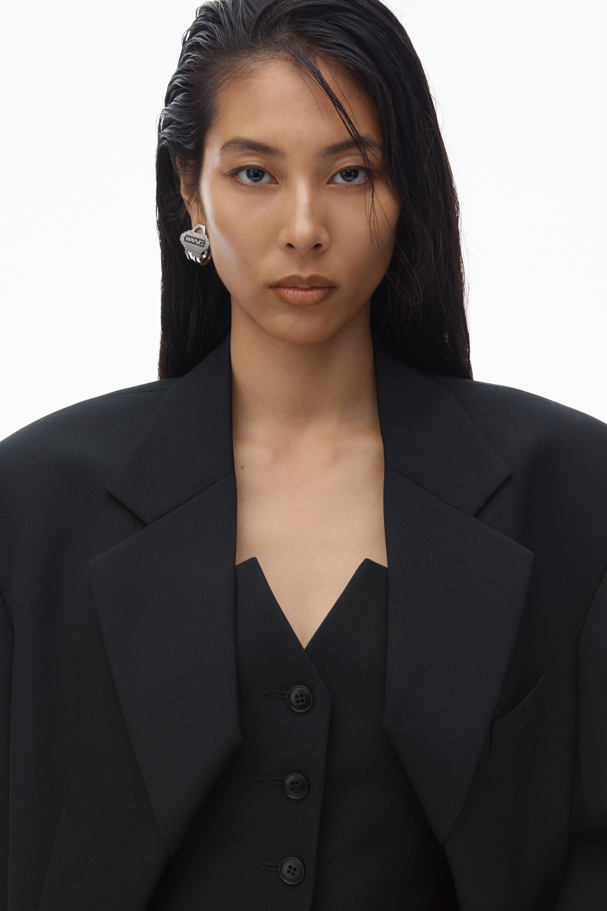 Exaggerated Split Front Boxy Blazer - 4