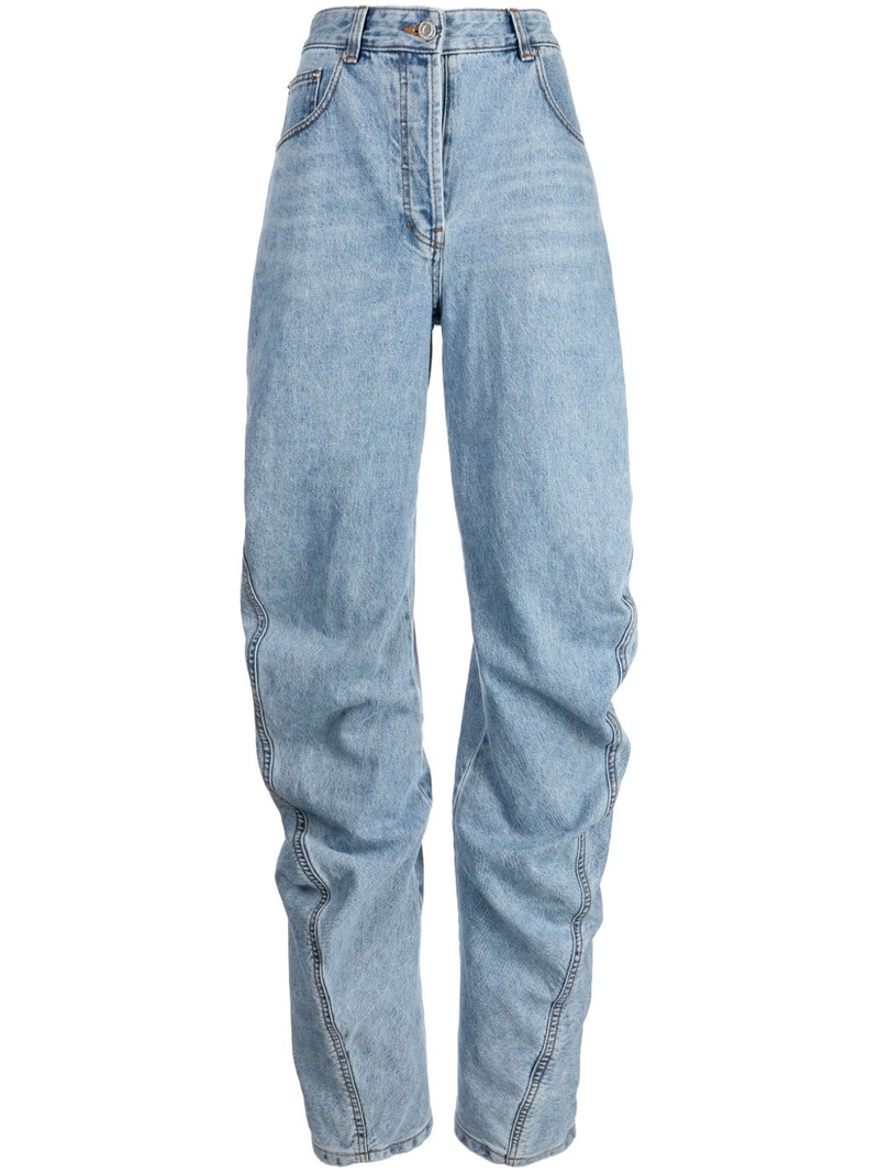 logo-patch cotton flared jeans 1