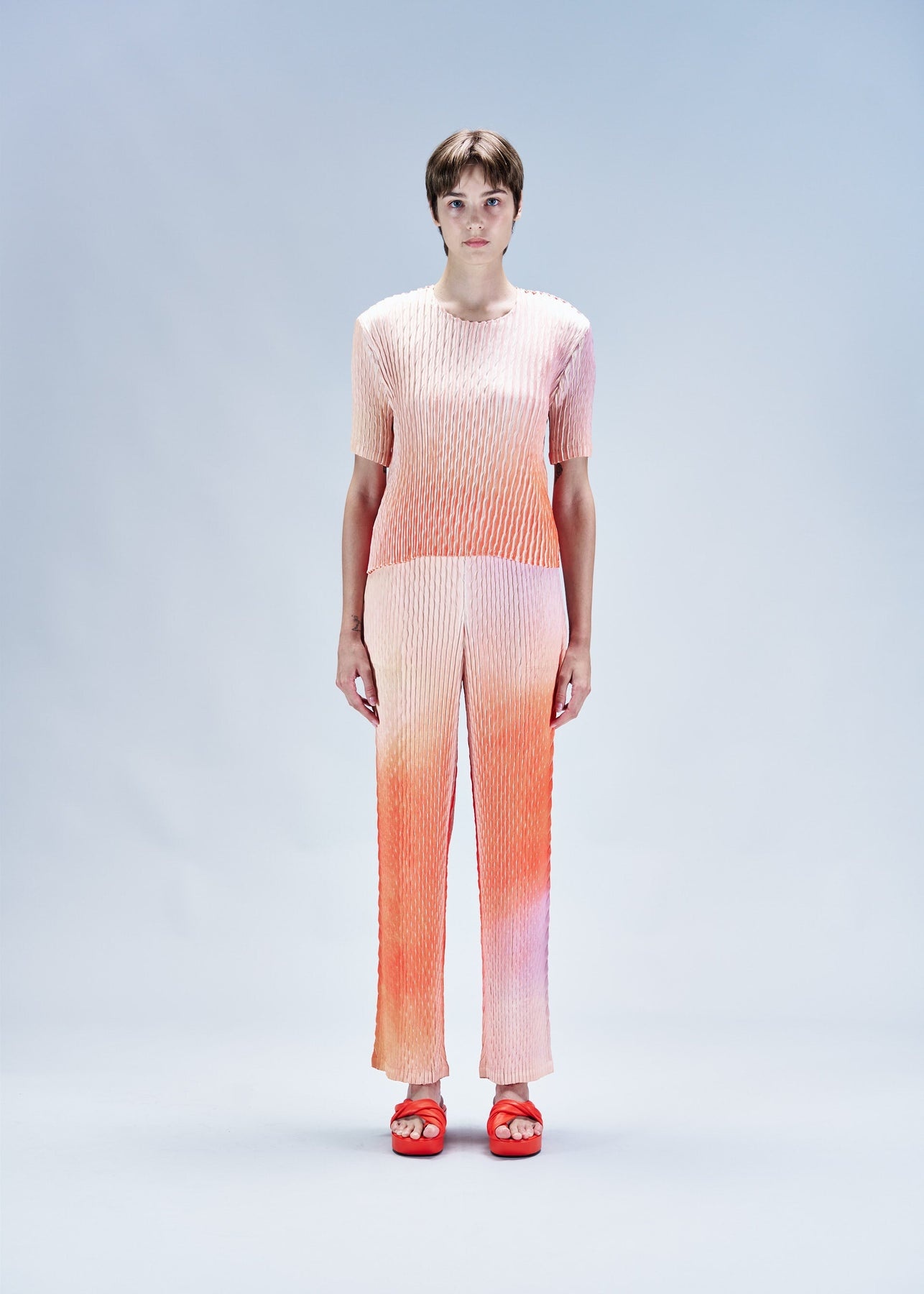 SUFFUSED PLEATS PANTS - 4