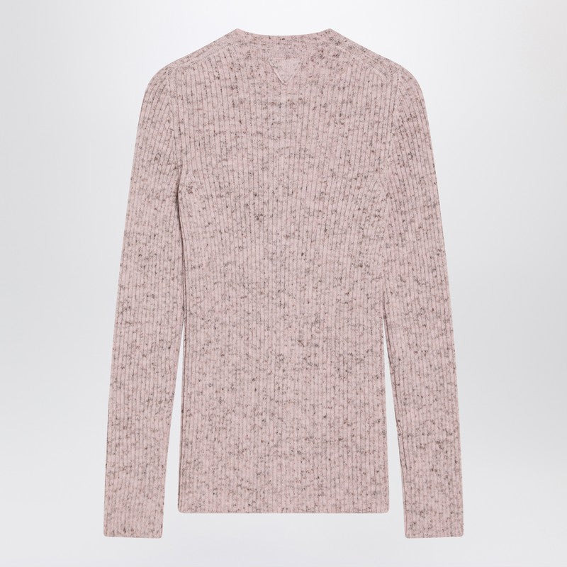 Prada Pink Ribbed Wool Cardigan Women - 2