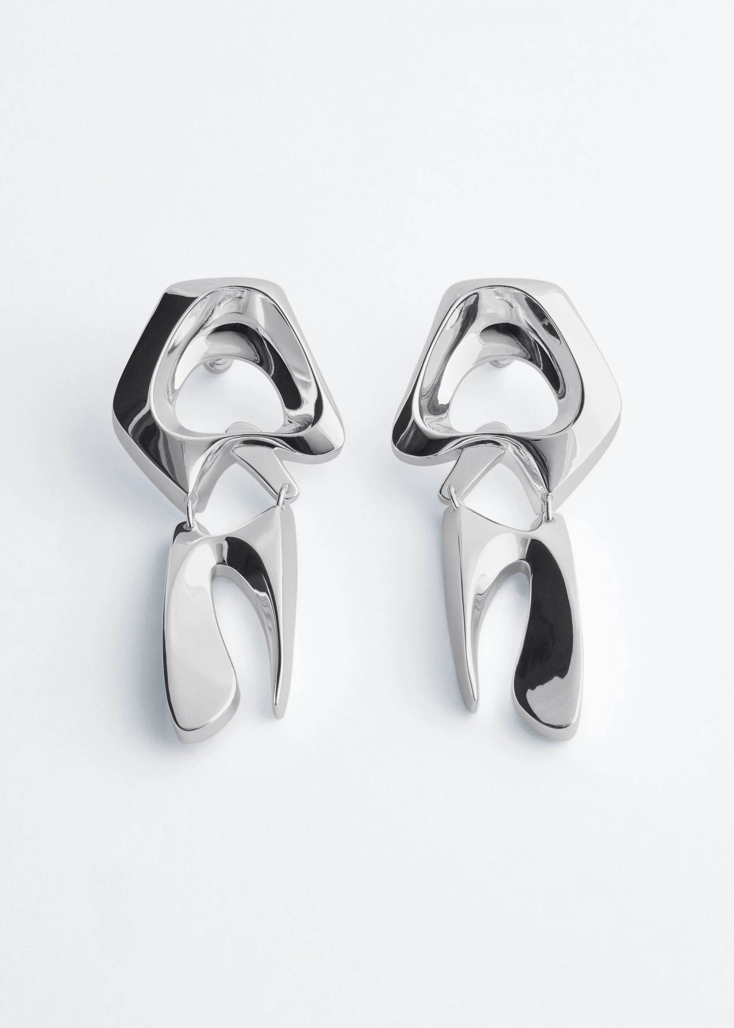 Sculptural Drop Brass Earrings - 1