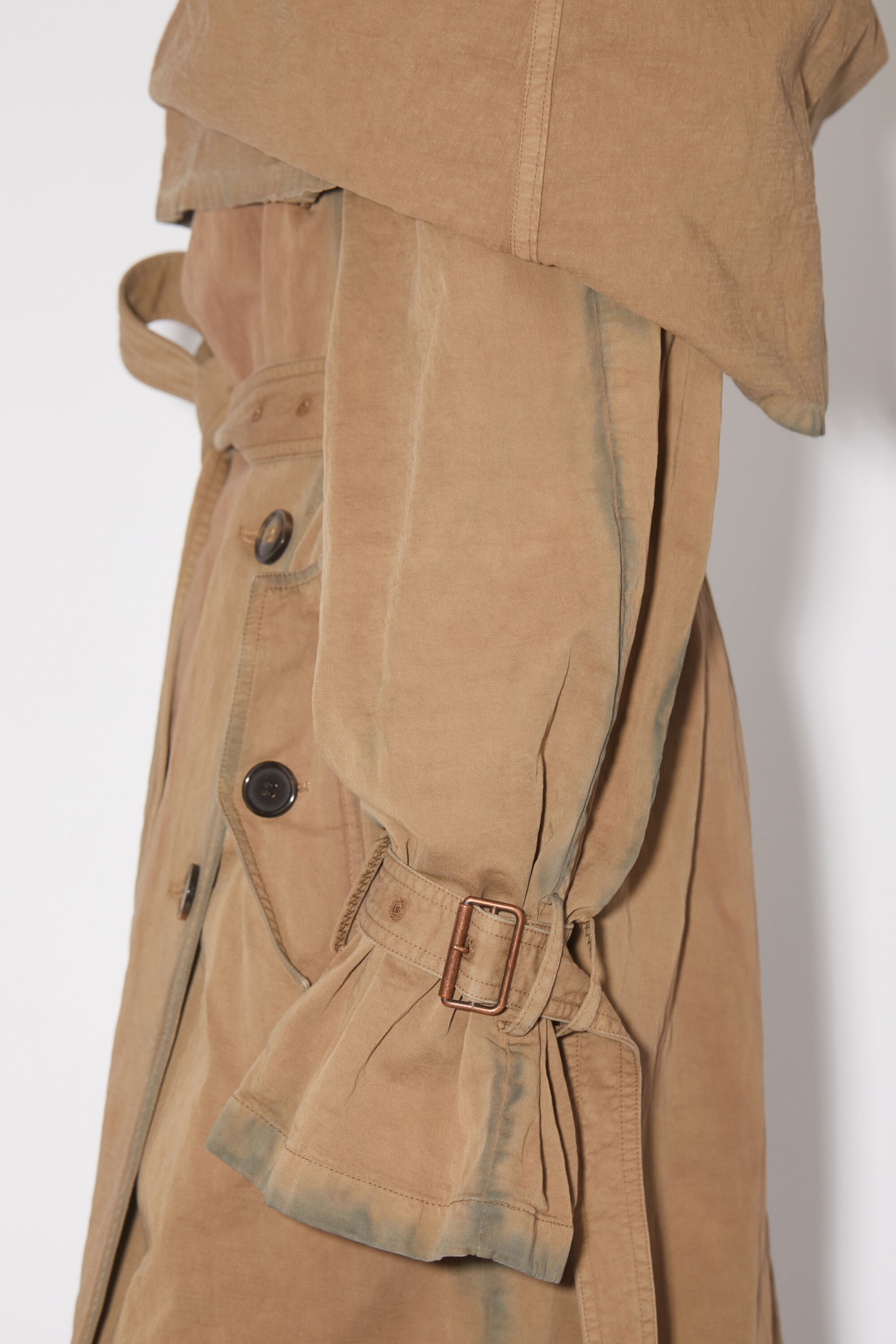 Shawl collar trench coat - Beige - 5