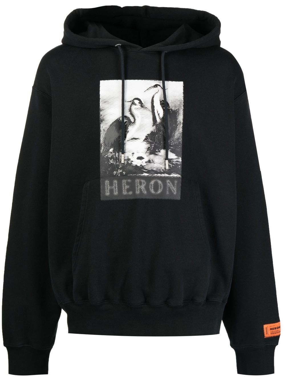 Halftone Heron print hoodie - 1