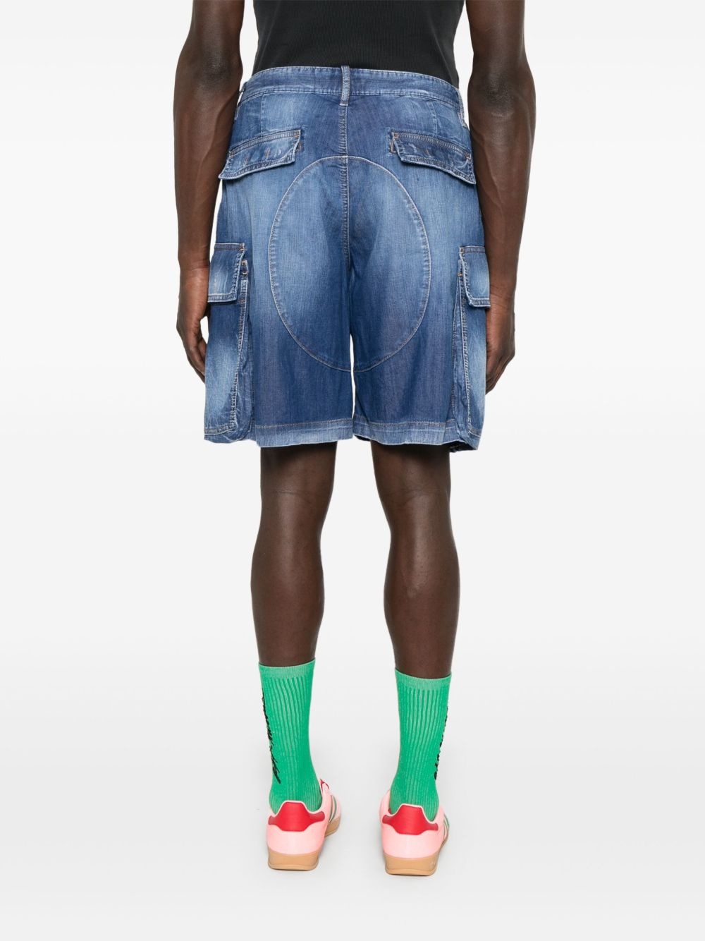 denim cargo shorts - 4