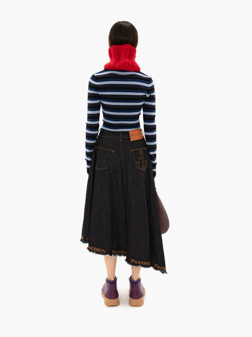ASYMMETRIC LOGO HEM SKIRT - 4