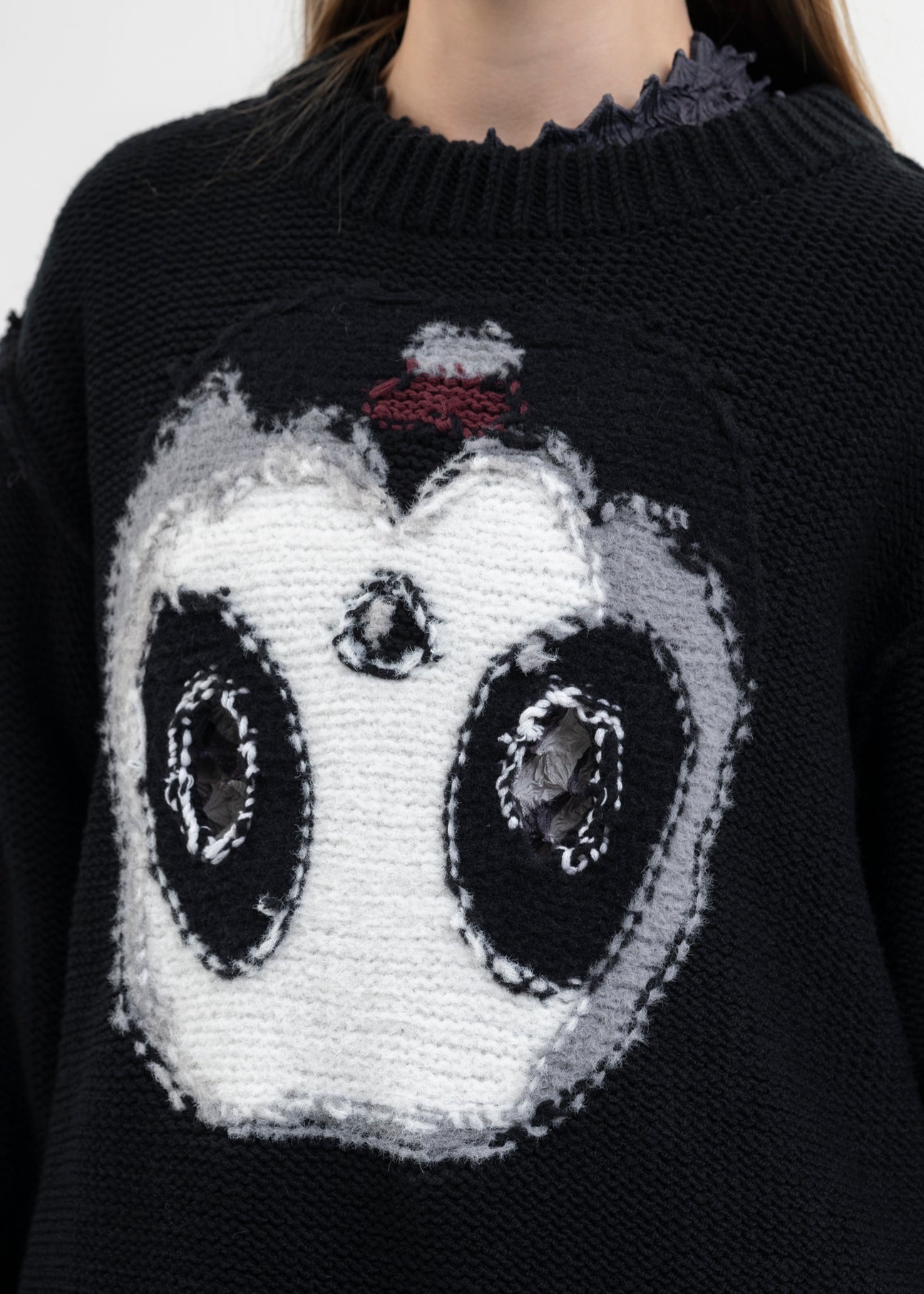 doublet PANDA HAND-KNITTING JACQUARD PULLOVER | REVERSIBLE