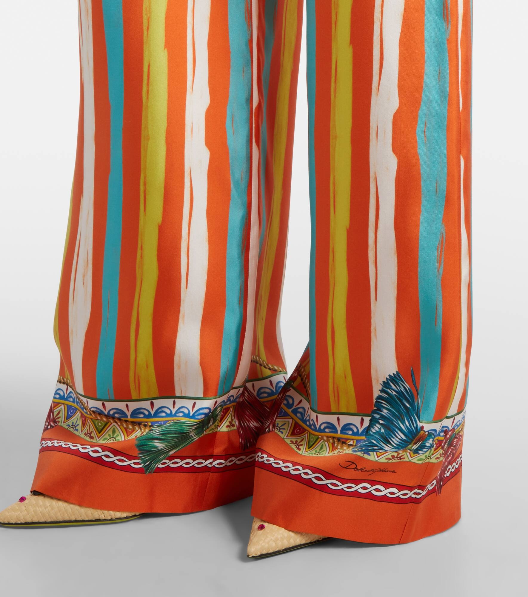 Striped silk palazzo pants - 5