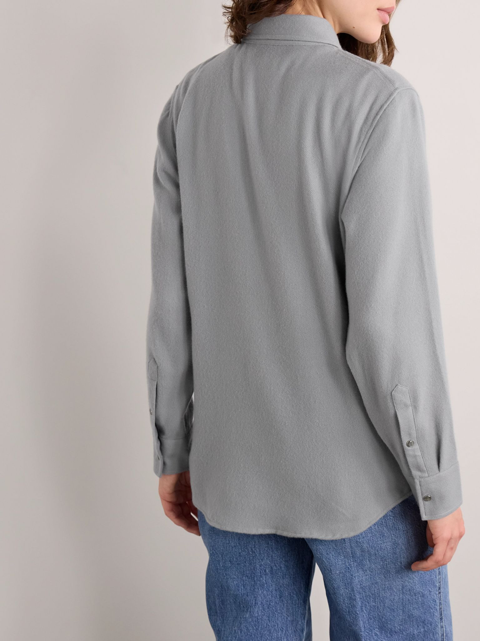 Cashmere-twill shirt Gray - 4