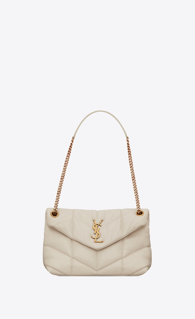 puffer small chain bag in quilted lambskin - 1