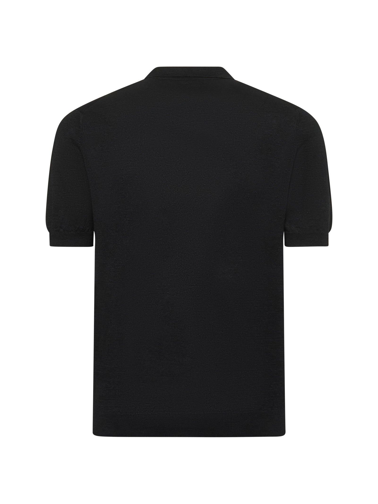 TAGLIATORE - Tagliatore Men Black Cotton Knit Polo Shirt - 2