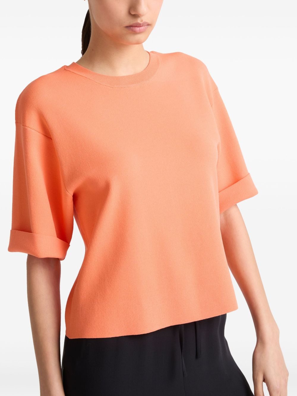 knitted cropped T-shirt - 4