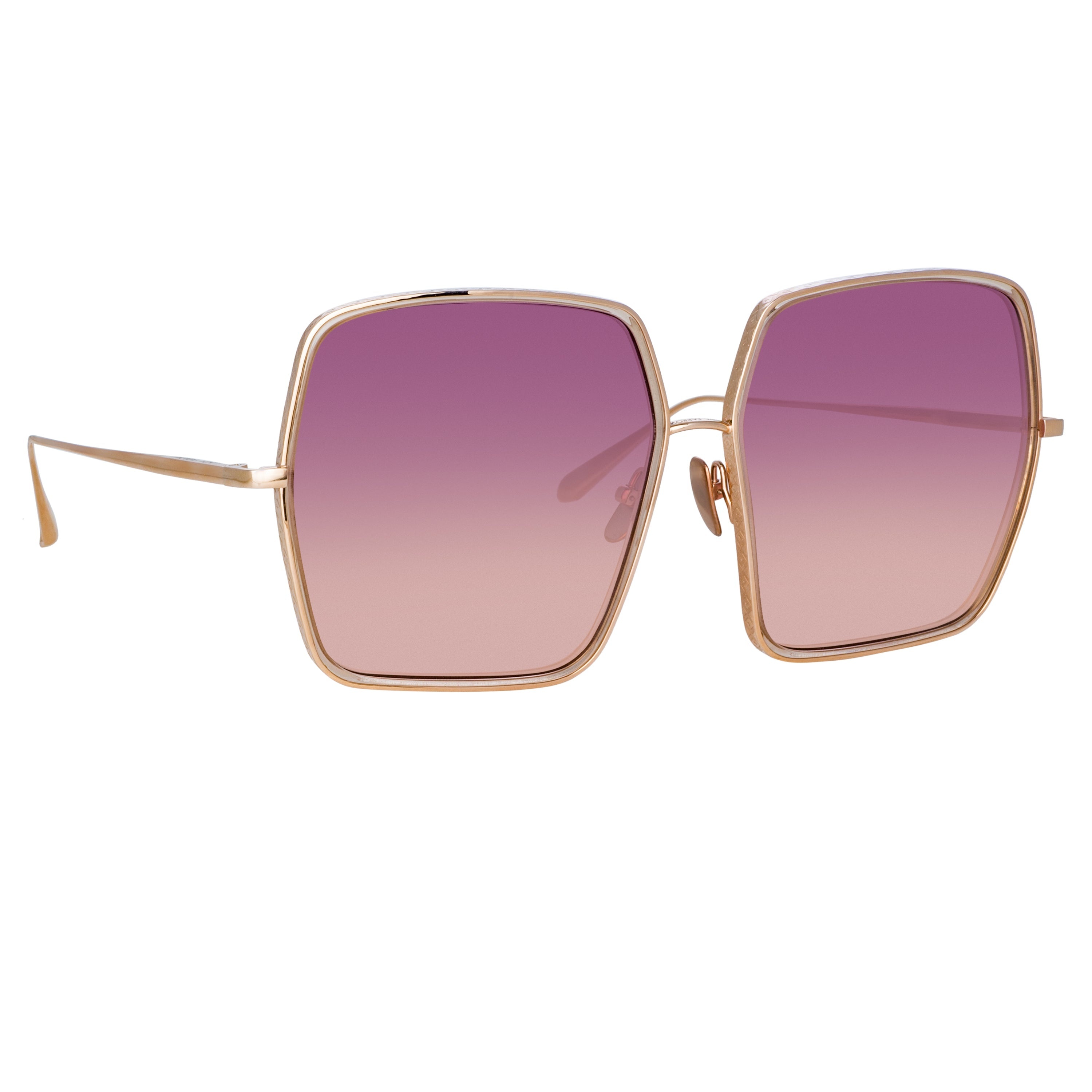 CAMARO OVERSIZED SUNGLASSES IN ROSE GOLD AND WINE - 2