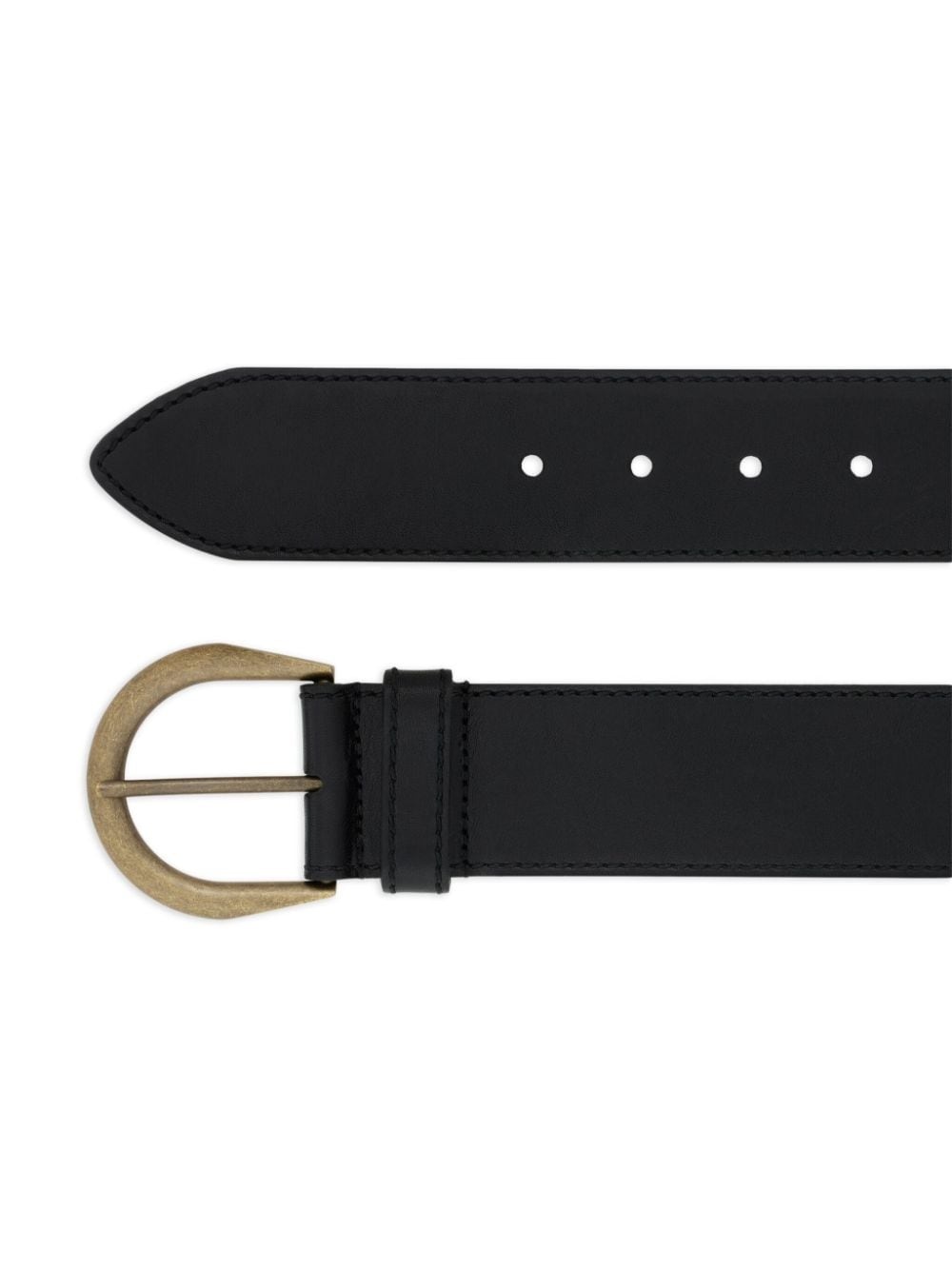 buckle-fastening leather belt - 4