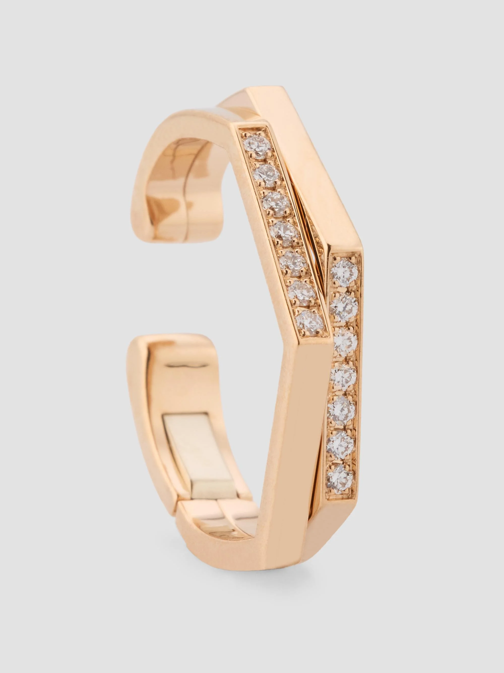 Women's Antifer 18K Rose Gold & 0.11 TCW Diamond Double-Row Ear Cuff - Pink Gold - 1