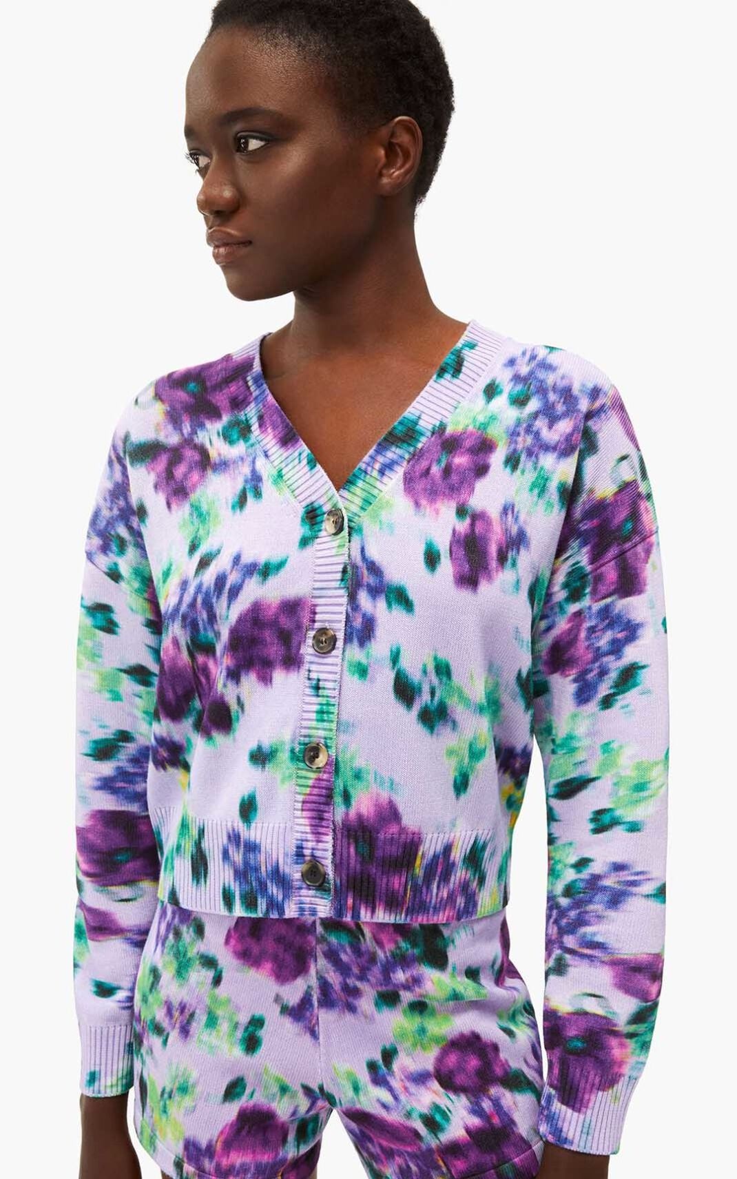 'Blurred Flowers' cardigan - 2