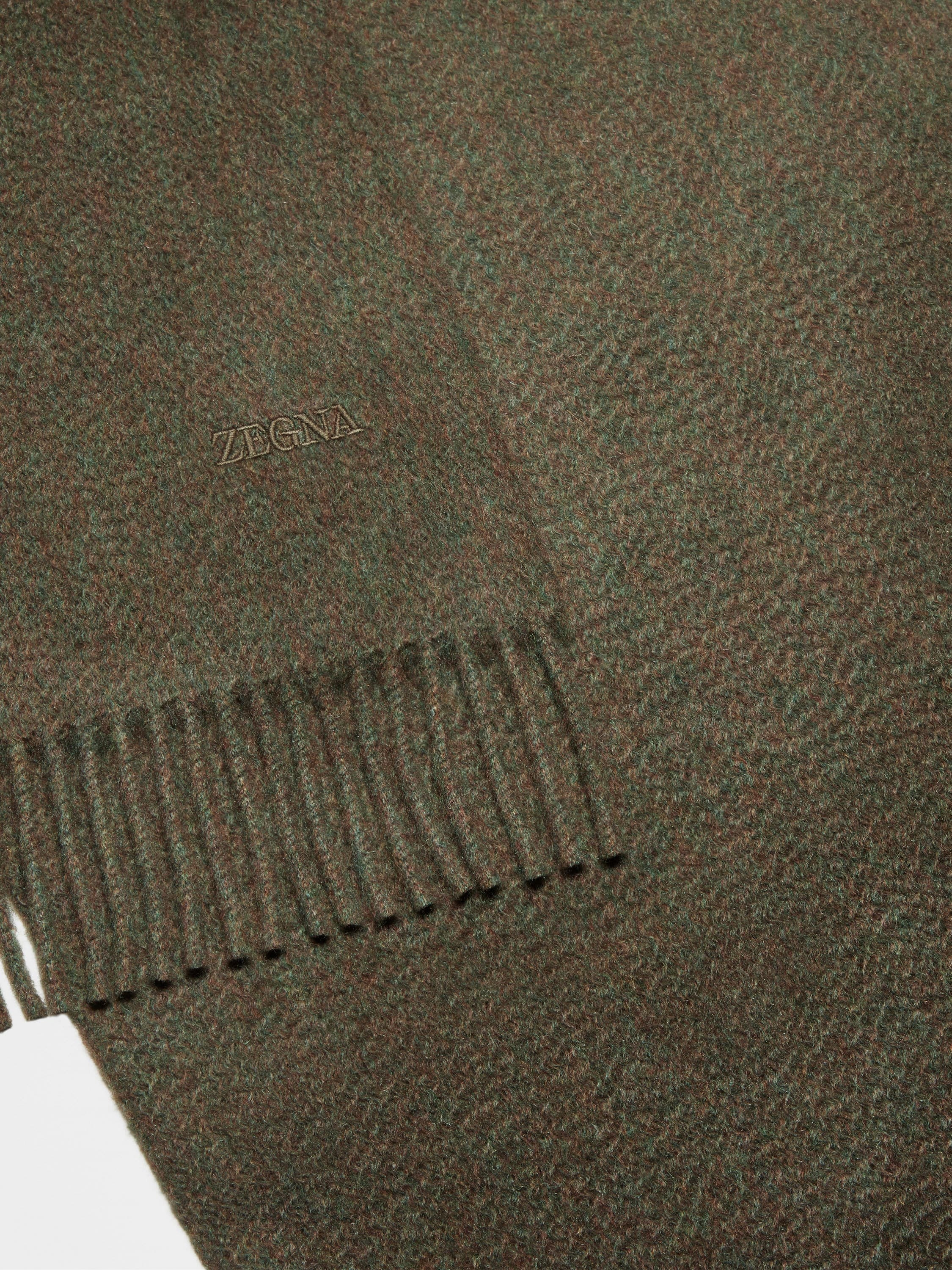 DARK GREEN MULTIMÉLANGE OASI CASHMERE SCARF - 2