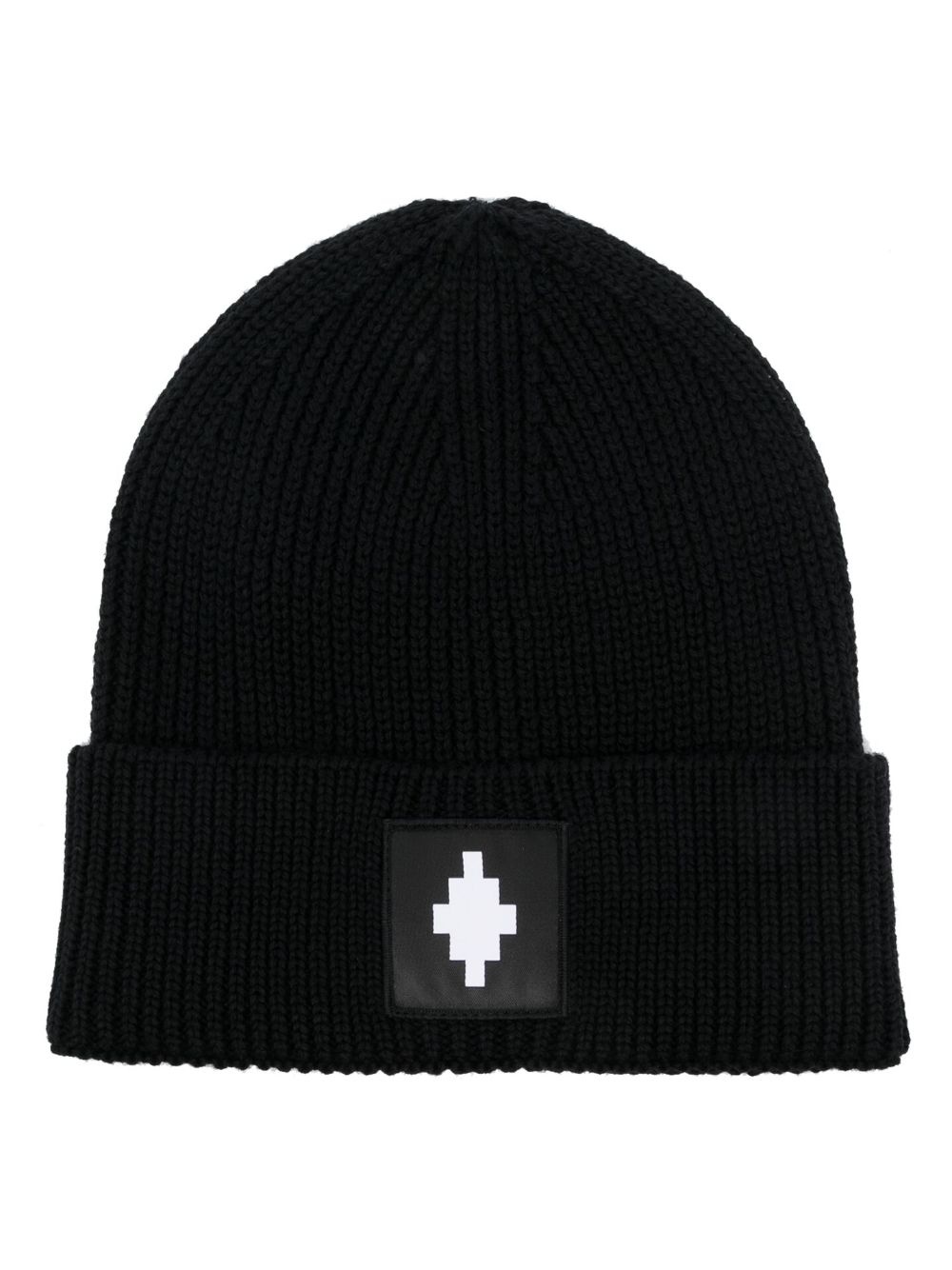 Cross logo-patch knitted beanie - 1