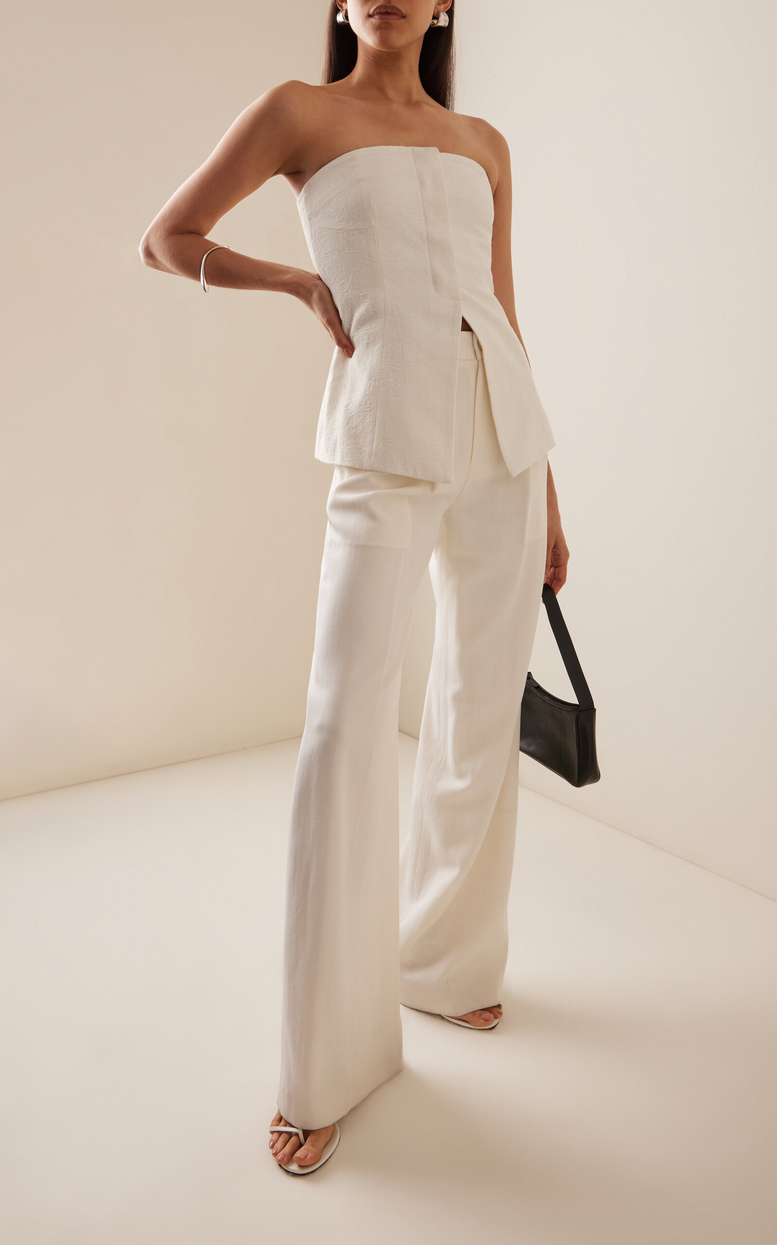 Innate Strapless Cotton-Linen Top ivory - 2