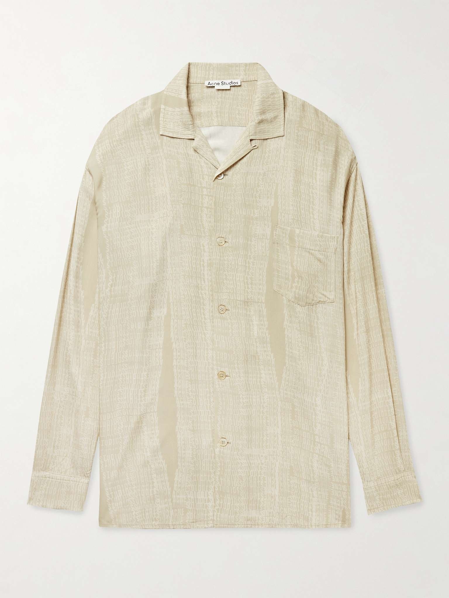 Oversized Camp-Collar Logo-Print Woven Shirt - 1