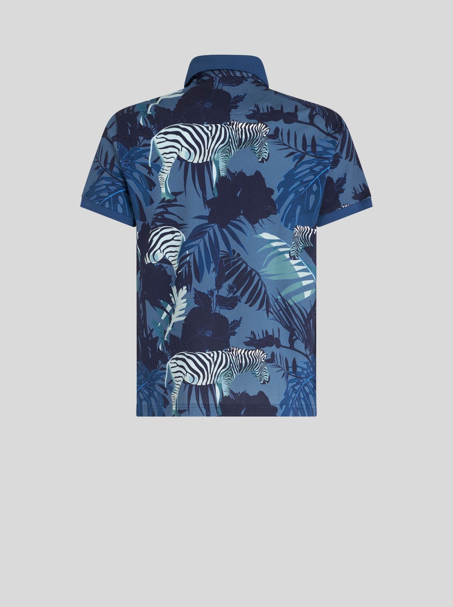 PIQUET POLO SHIRT WITH JUNGLE AND ZEBRA PRINT - 2