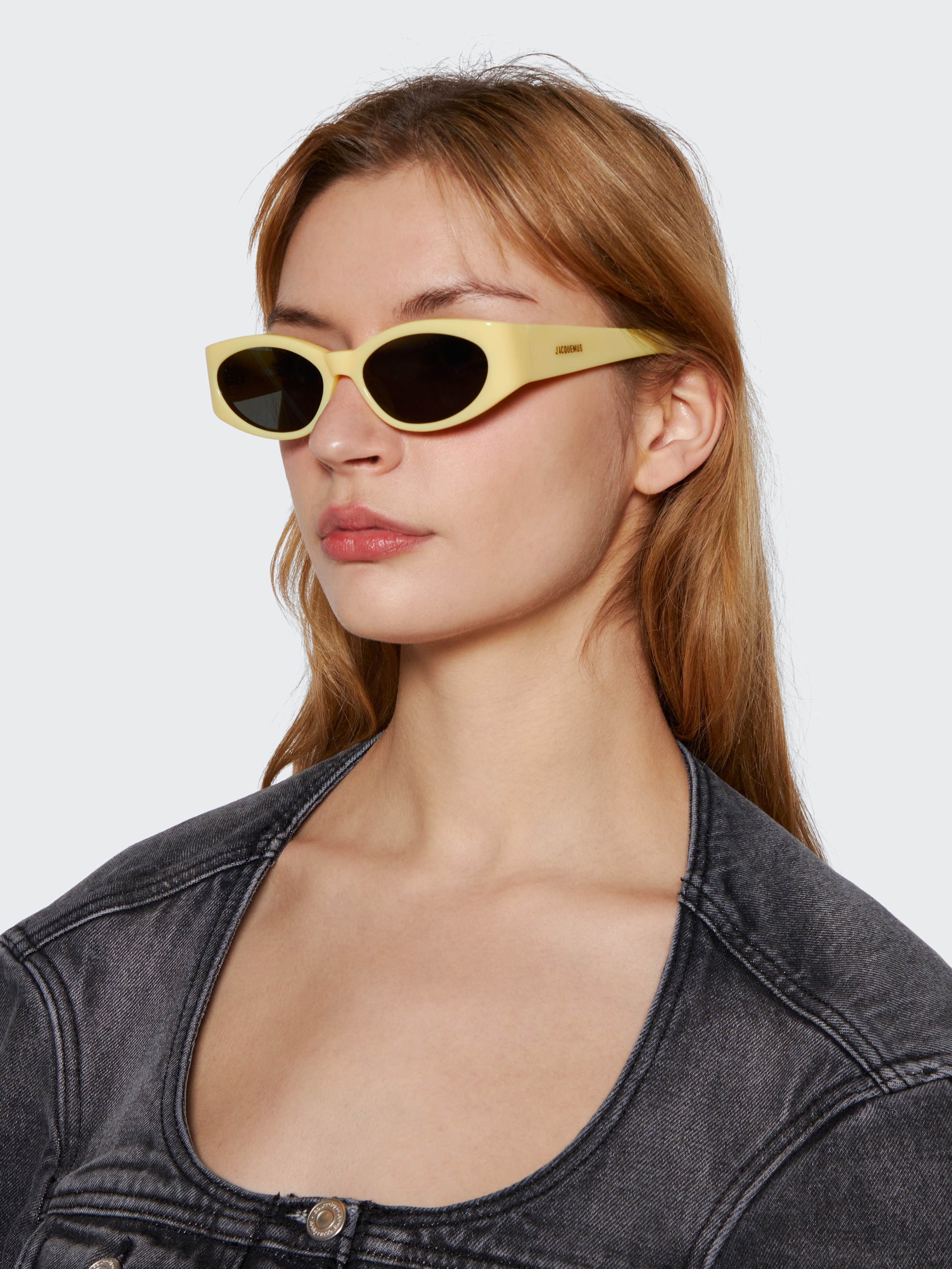 X Jacquemus Ovalo Sunglasses Yellow - 3