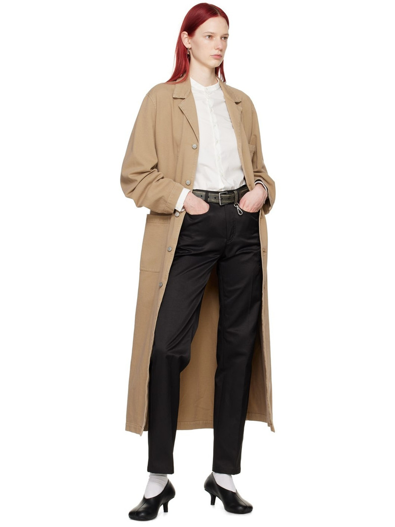 MM6 Maison Margiela Beige Embroidered Denim Coat outlook