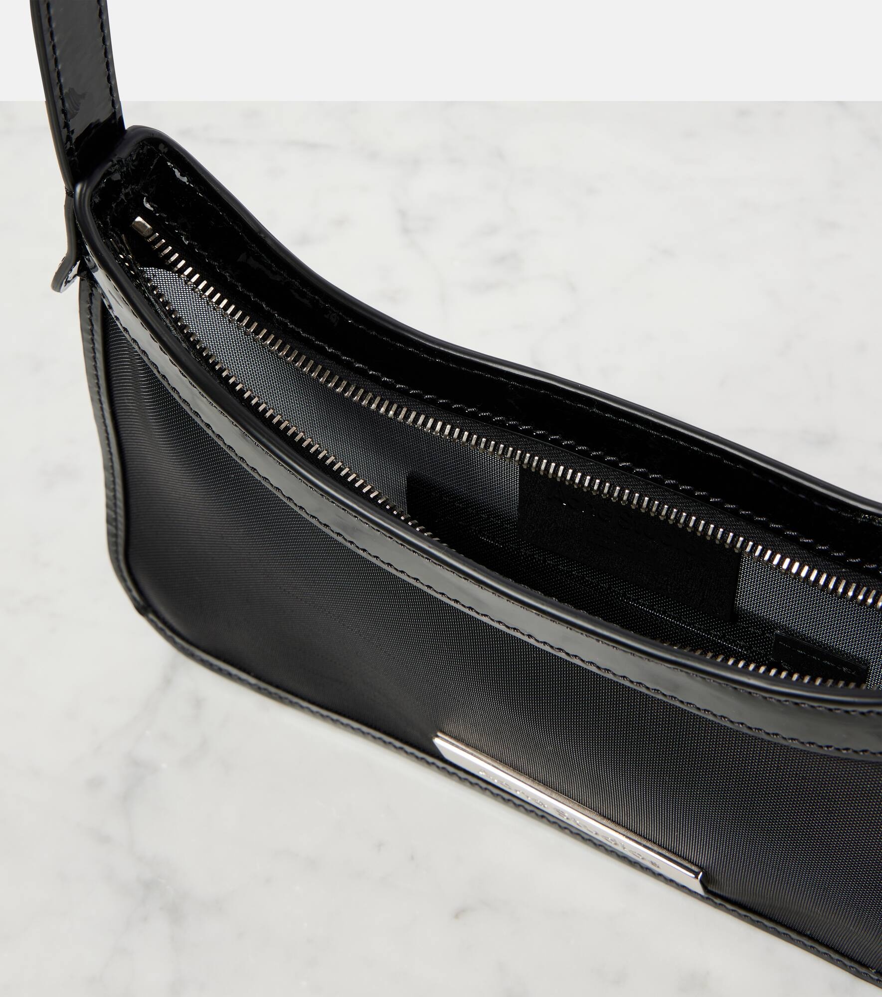Platt leather-trimmed mesh shoulder bag - 3
