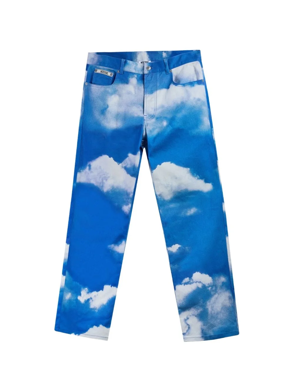 cloud-print straight-leg jeans - 1