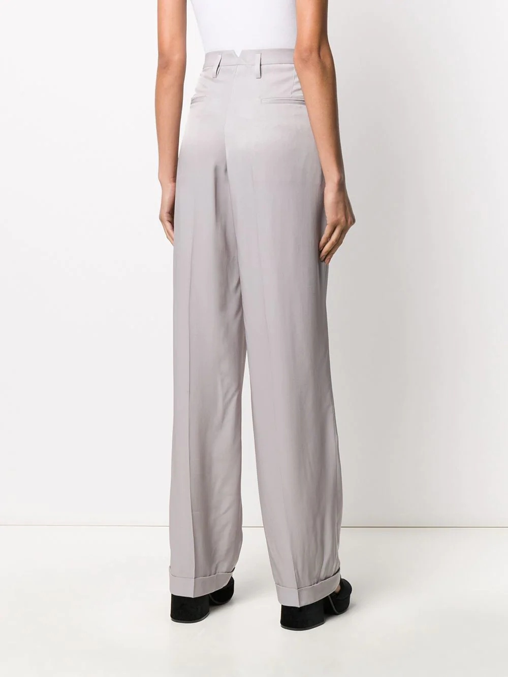 high-waisted straight trousers - 4