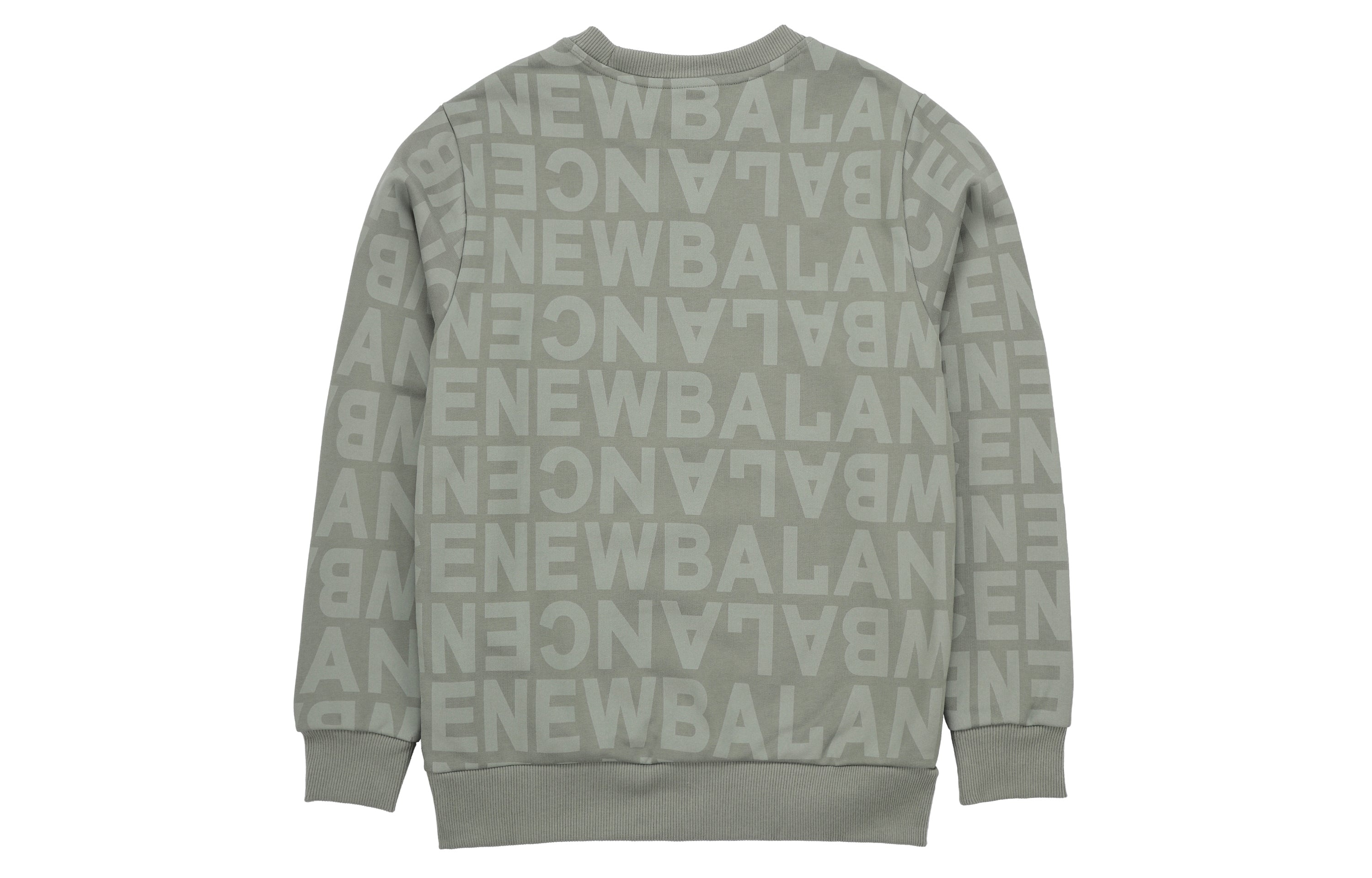 New Balance Men's New Balance Logo Full Print Sports Round Neck Pullover Olive Green AMT14333-OLG - 2