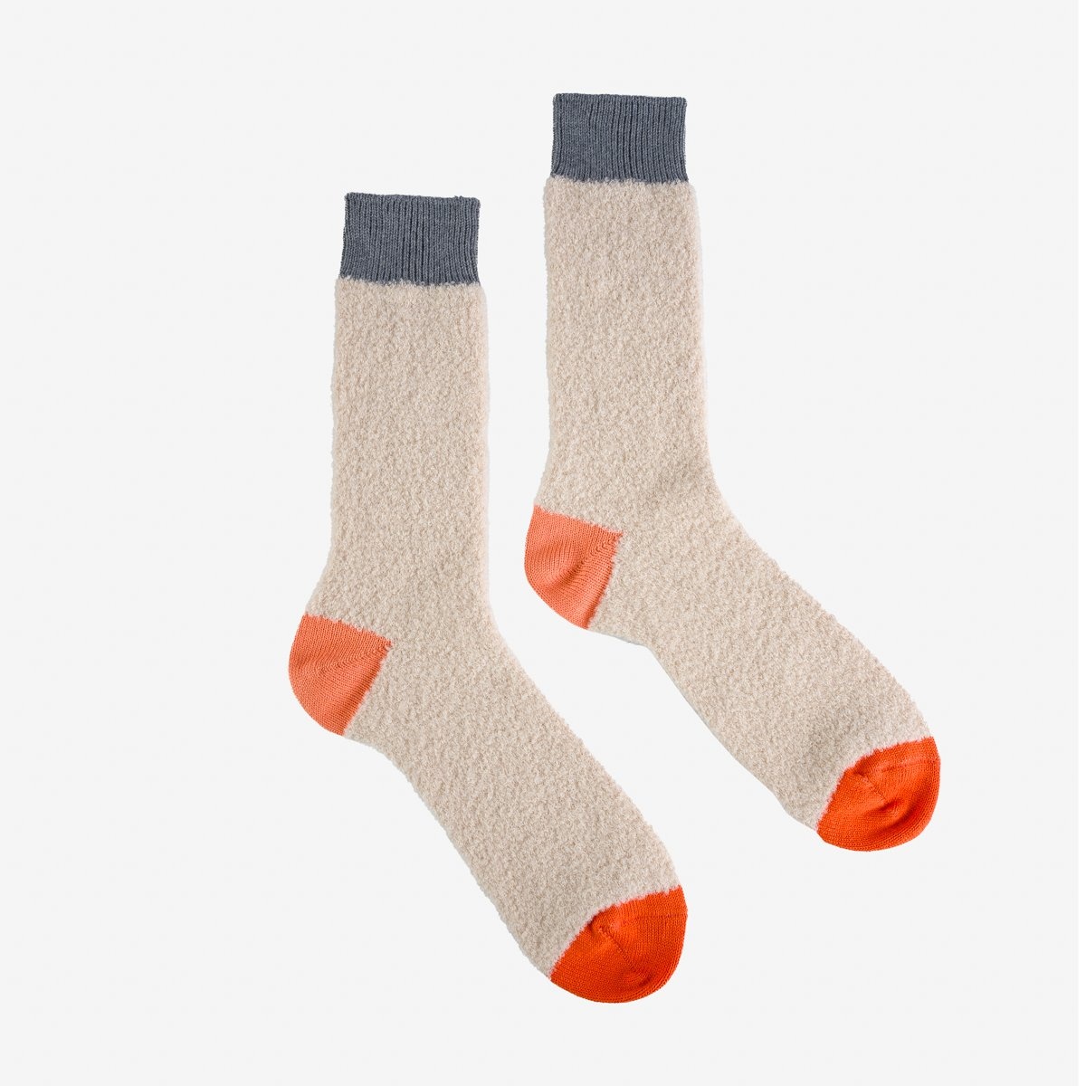 DEC-BOU-WHT Decka Boucle Alpaca Socks - White - 1