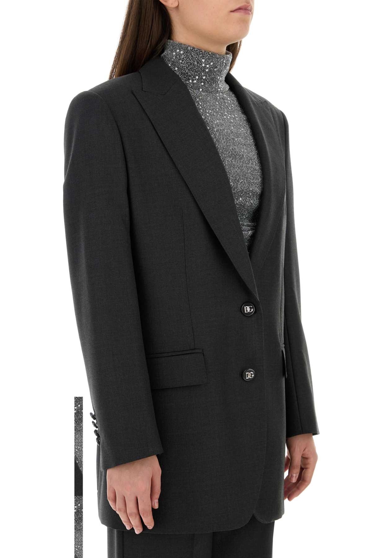 Dolce & Gabbana Women Graphite Wool Blazer - 3