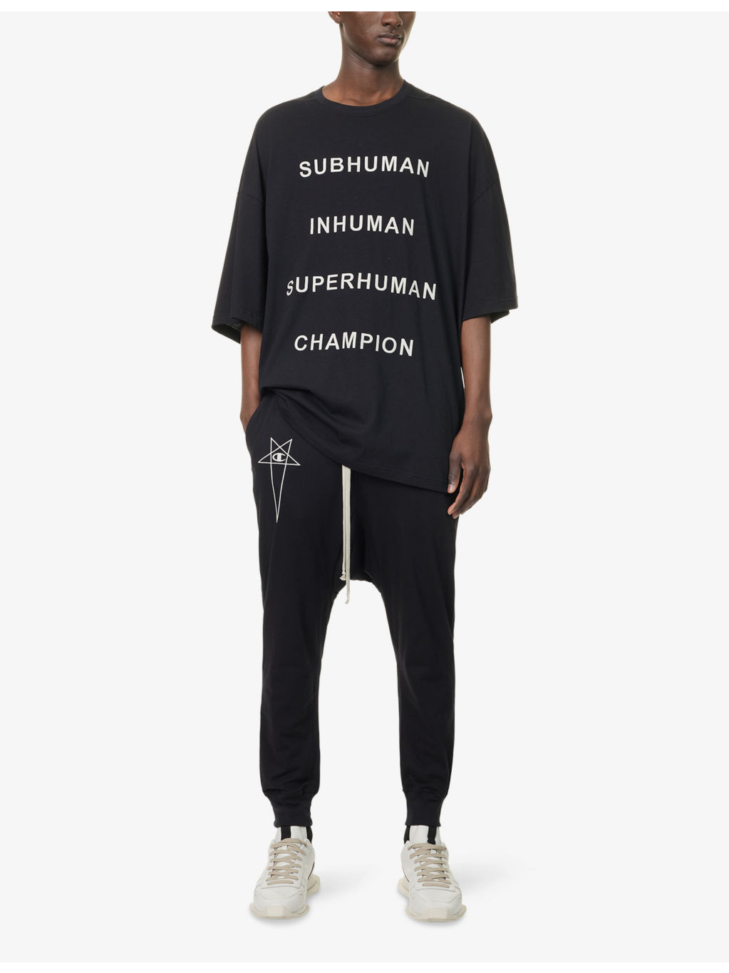 Rick Owens X Champion Logo-Embroidery Cotton-Jersey Jogging Bottoms - 2
