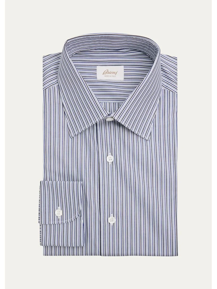 Men's Striped Cotton Dress Shirt - 1