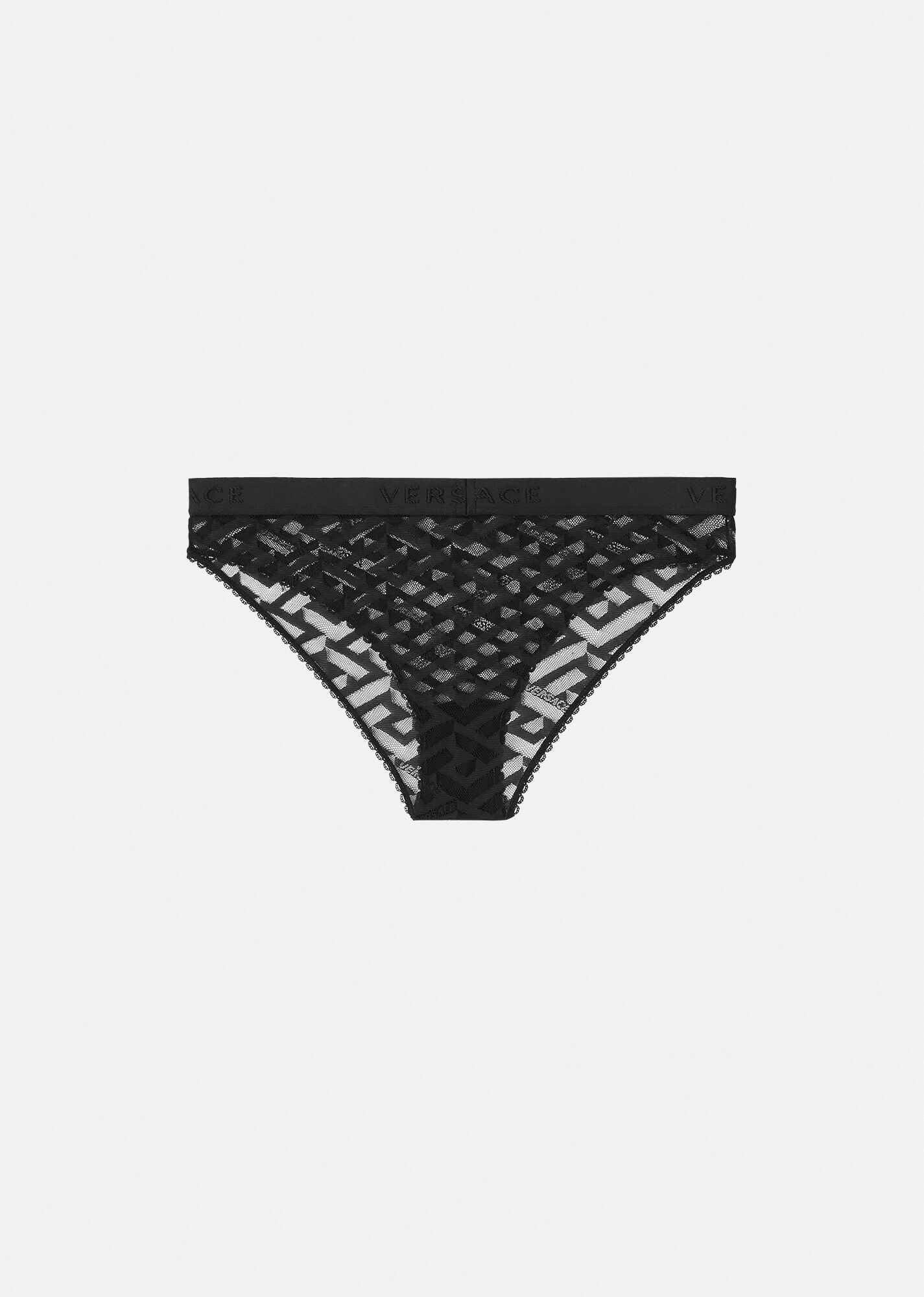 Greca Signature Print Tulle Briefs - 3