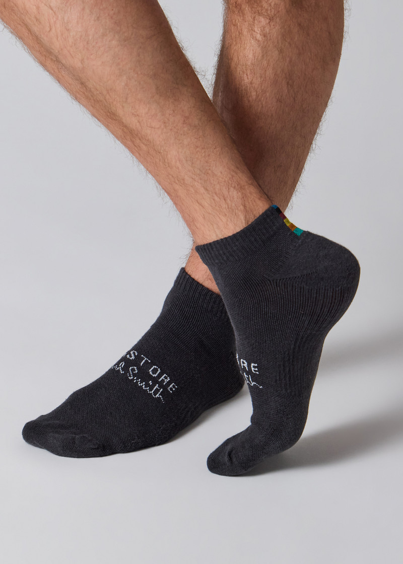Paul Smith + Castore - Charcoal Technical Ankle Socks Two Pack 5