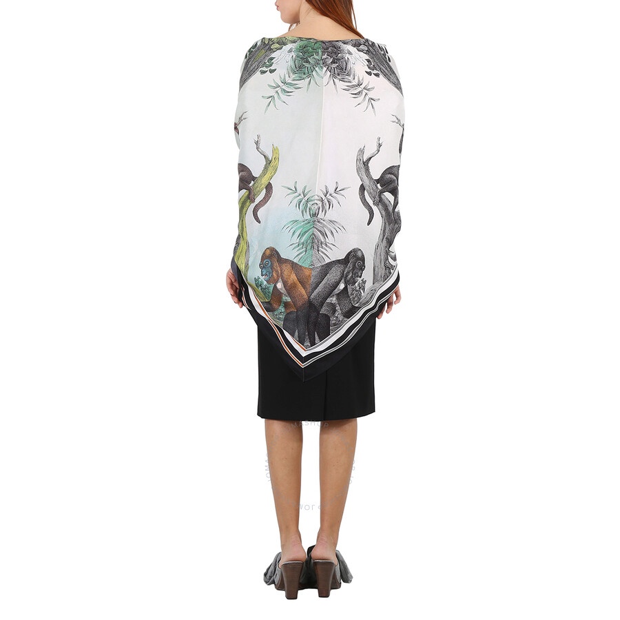 Burberry Cashmere Off-the-shoulder Bodysuit With Monkey Print Scarf Trim - 2