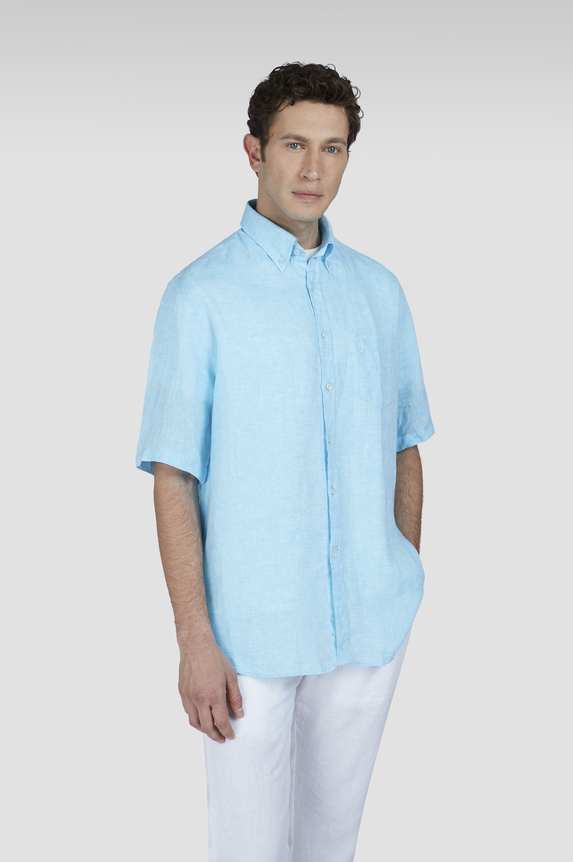 SHORT-SLEEVED LINEN SHIRT - 6