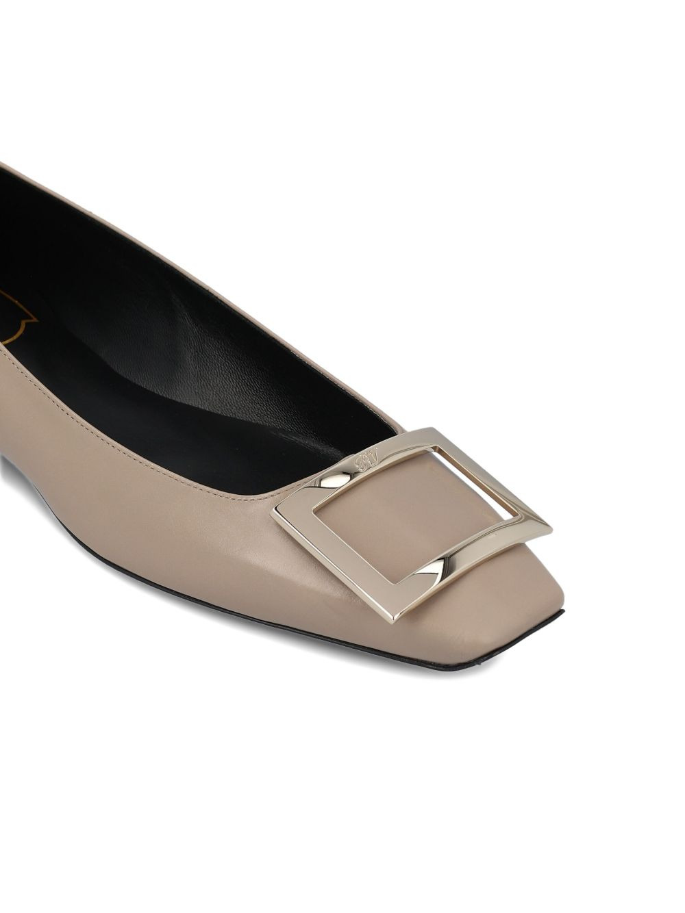 square-toe buckle-embellished ballet flats - 4