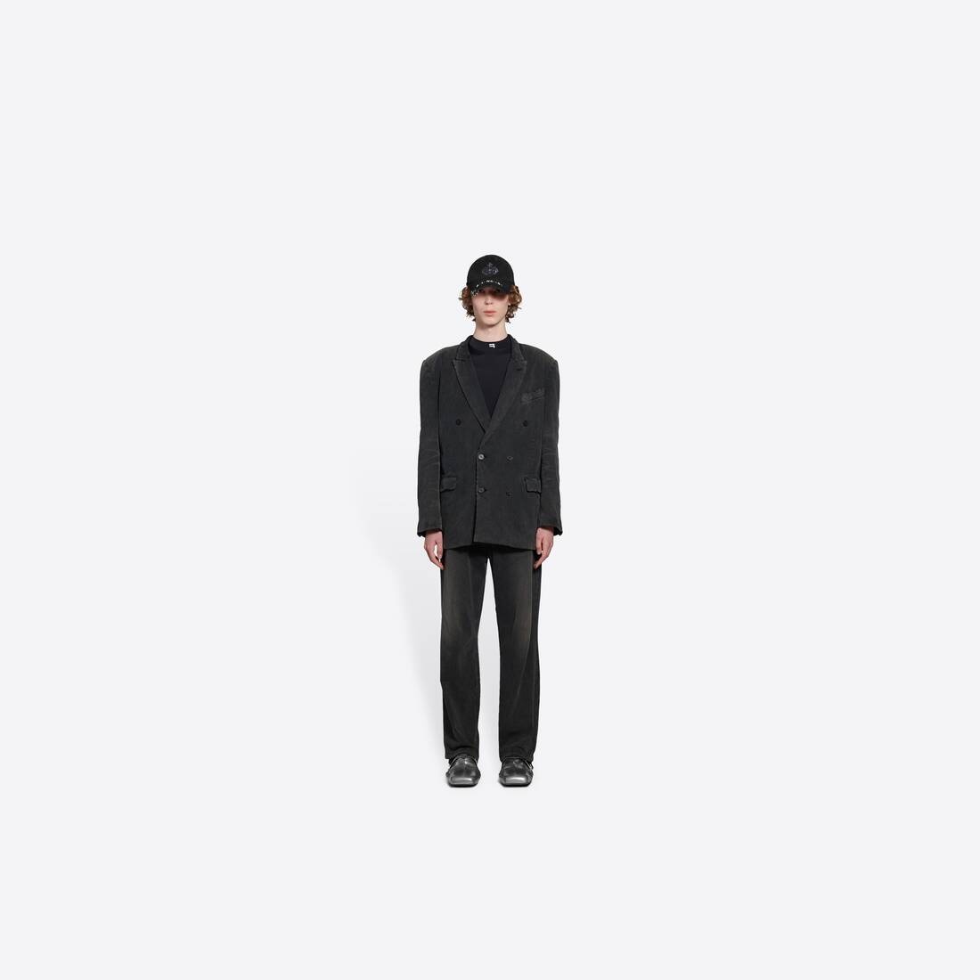 Slim Worn-out Jacket in Black - 3