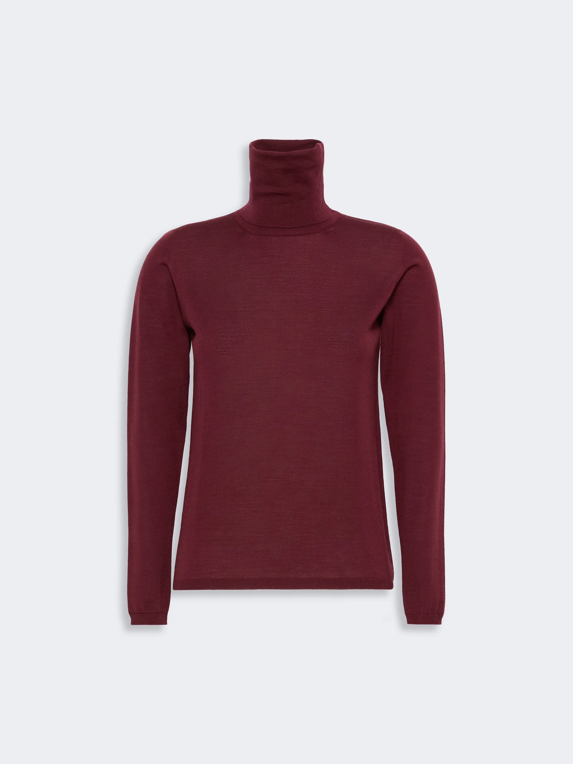 SALUTO Wool yarn polo-neck sweater - RED PURPLE - 1