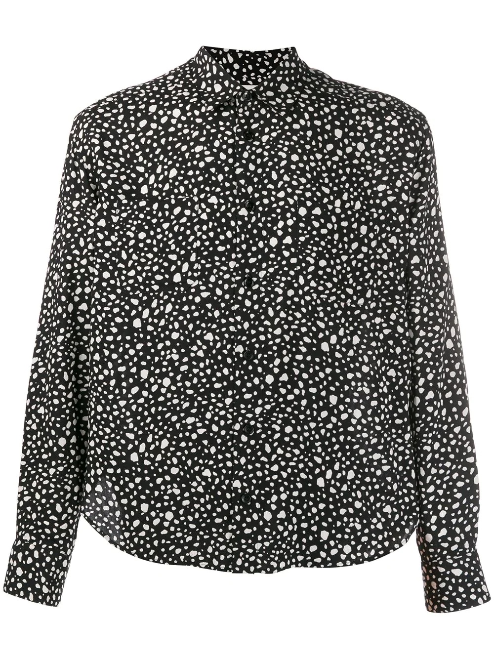 cropped speckle print shirt - 1