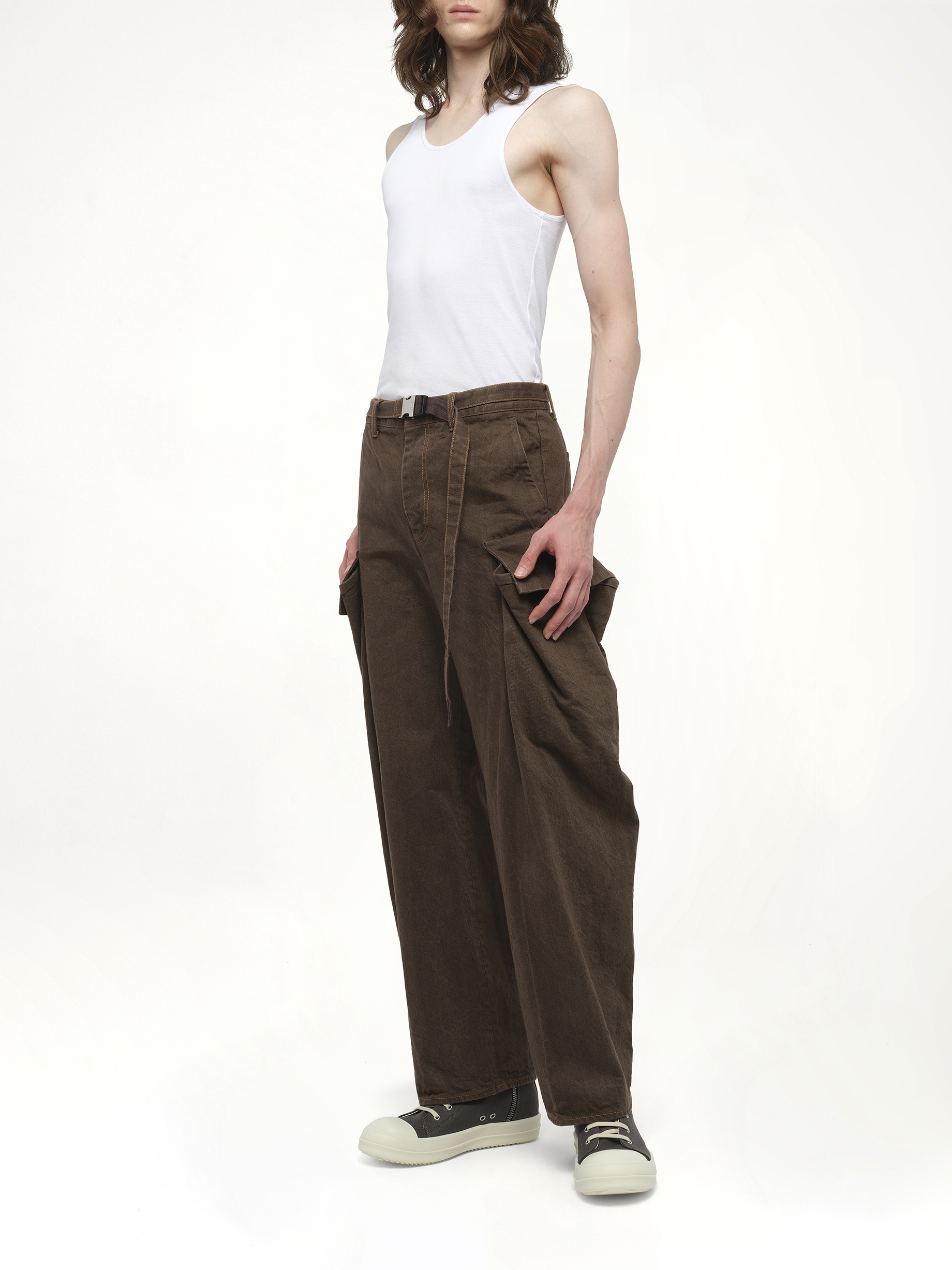 Denim Pants in Brown - 4
